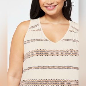 MARKET & SPRUCE
Beth Smocked Yoke Knit Tank 2x NWT